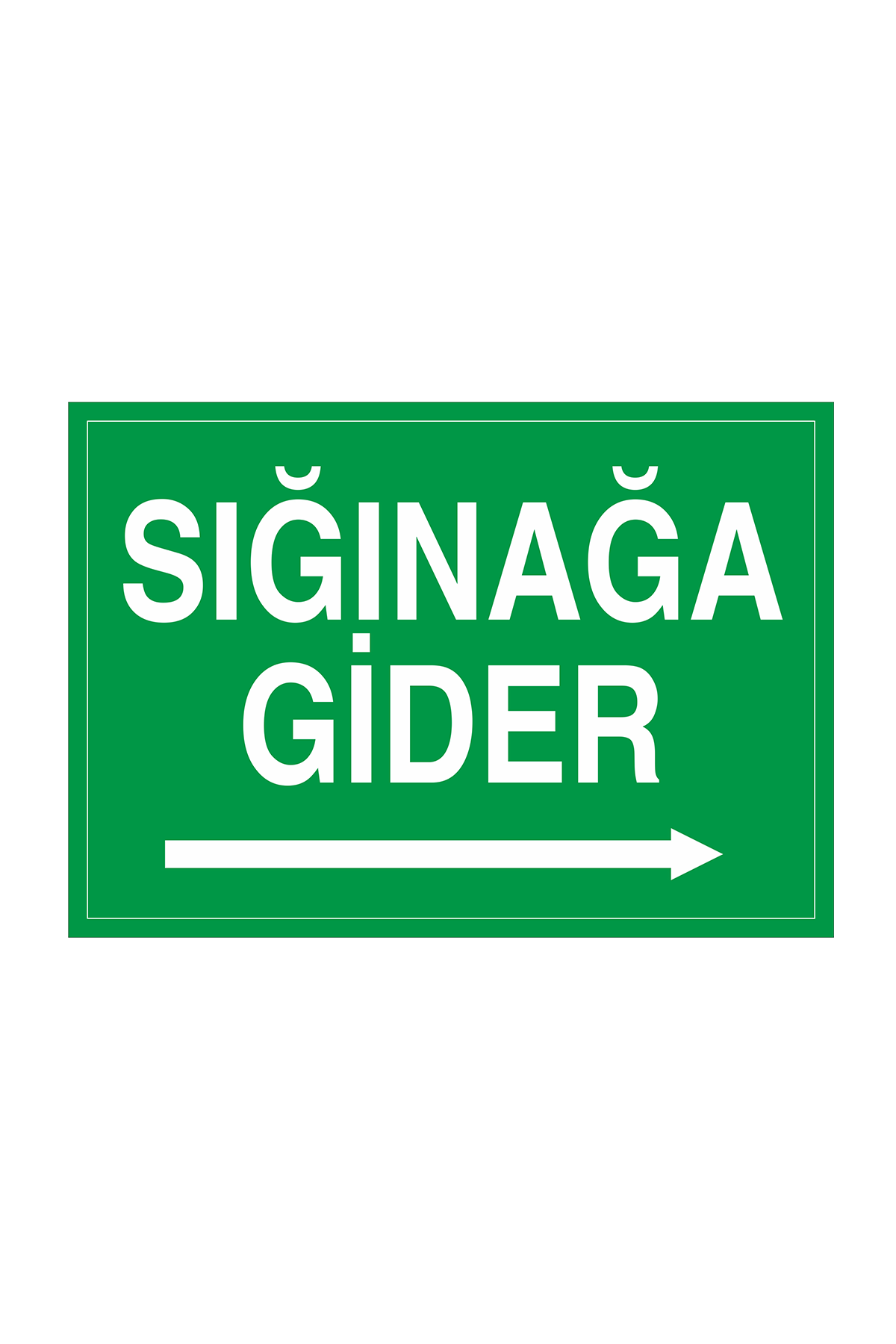 İş Güvenliği Levhası Sticker - Sığınağa Gider Sağ Ok