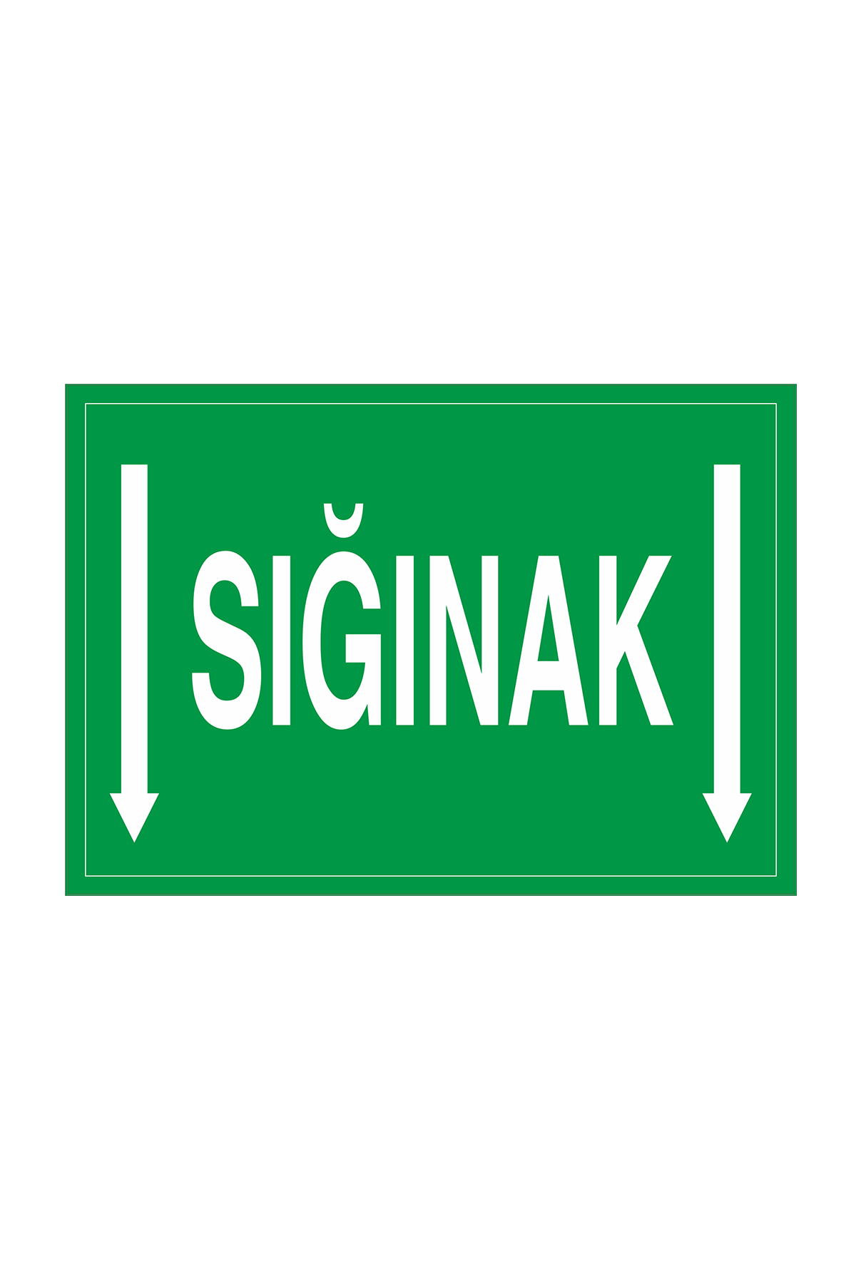İş Güvenliği Levhası Sticker - Sığınak Aşağı Ok