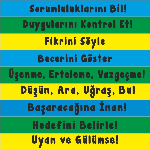 Eğitim Merdiven Yazıları (Laminasyonlu)