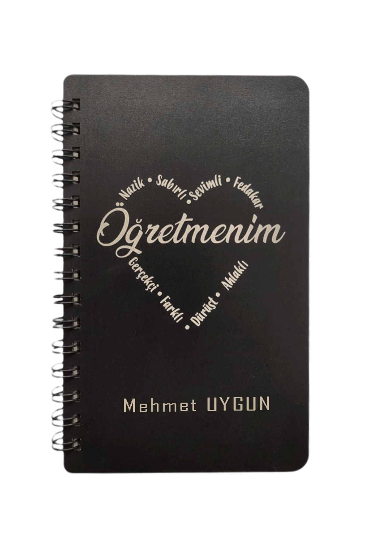 Kişiye Özel Öğretmenim Temalı Ahşap Kapaklı Defter