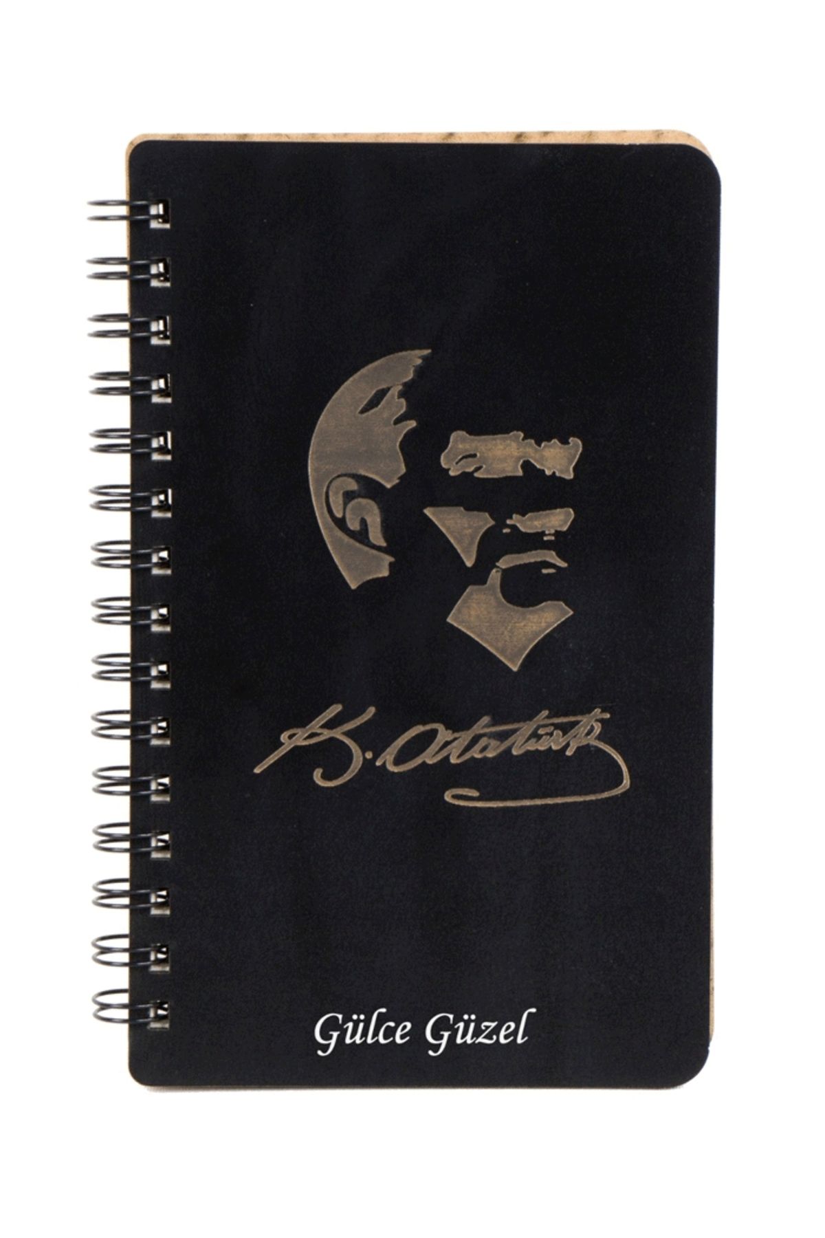 Kişiye Özel Atatürk Temalı Ahşap Kapaklı Defter