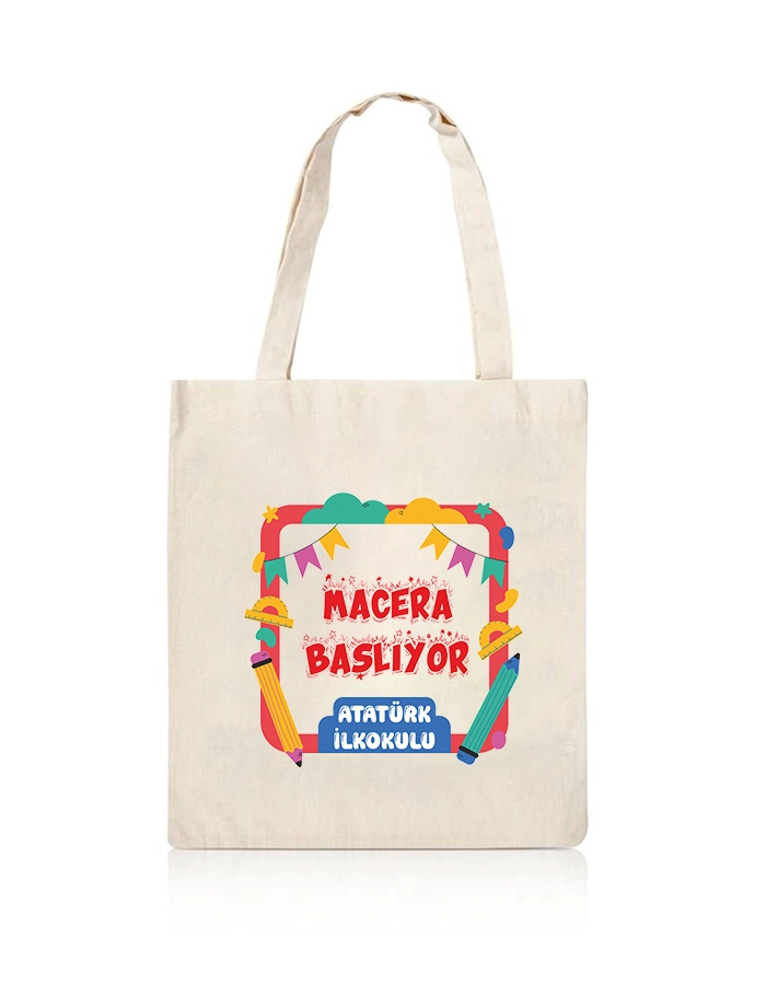 Macera Başlıyor Baskılı Bez Çanta