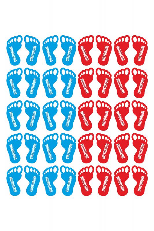 İniyorum Çıkıyorum Ayak İzi Sticker 20 Çift