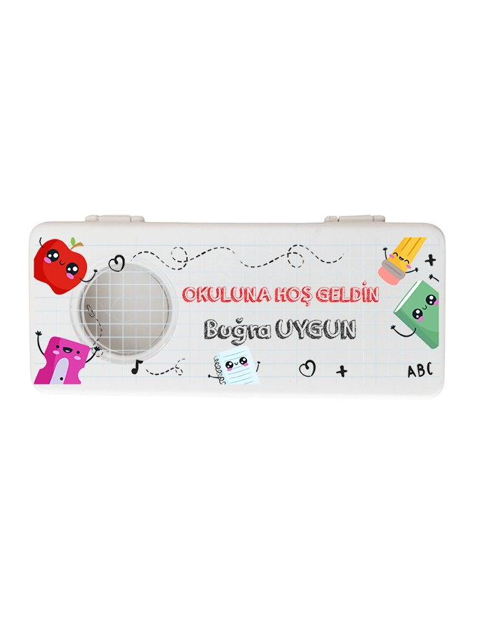 UV Baskılı Okuluna Hoşgeldin İsimli Plastik Kalemlik