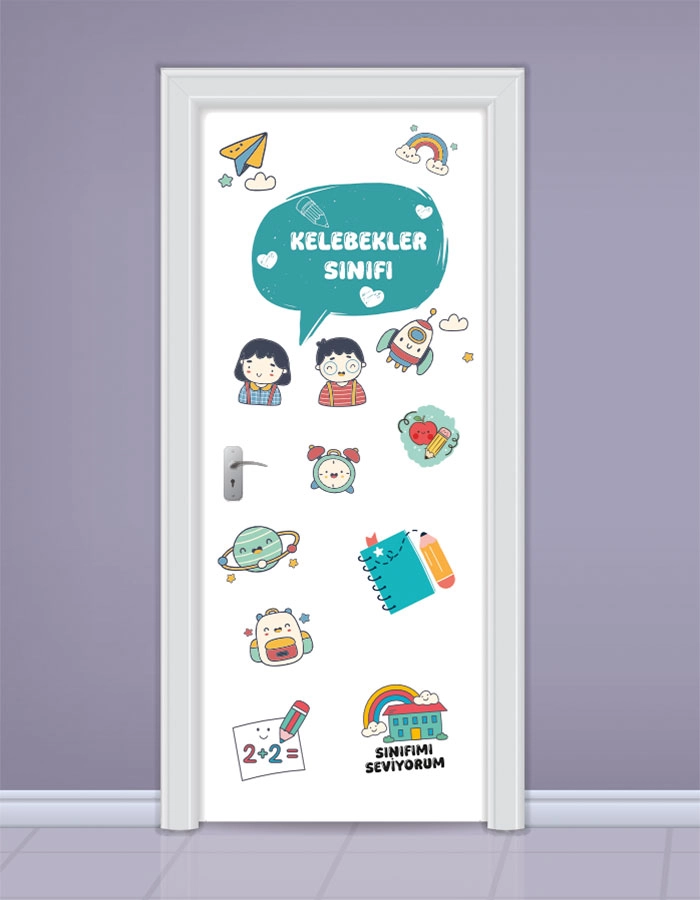 Okula Hoşgeldin Kapı Süsleme Stickerları