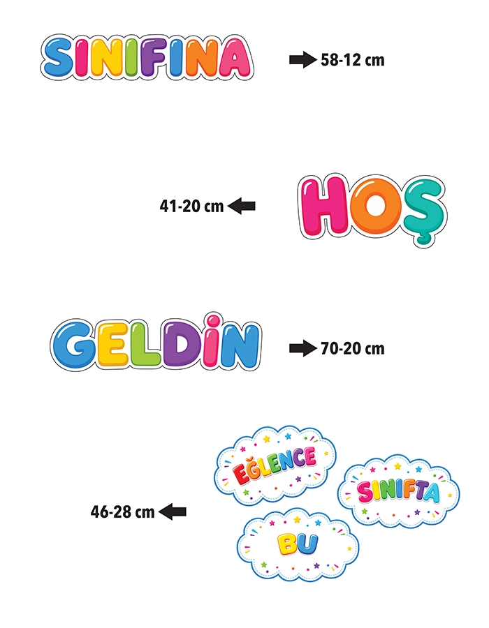 Okula Hoşgeldin Kapı Süsleme Stickerları