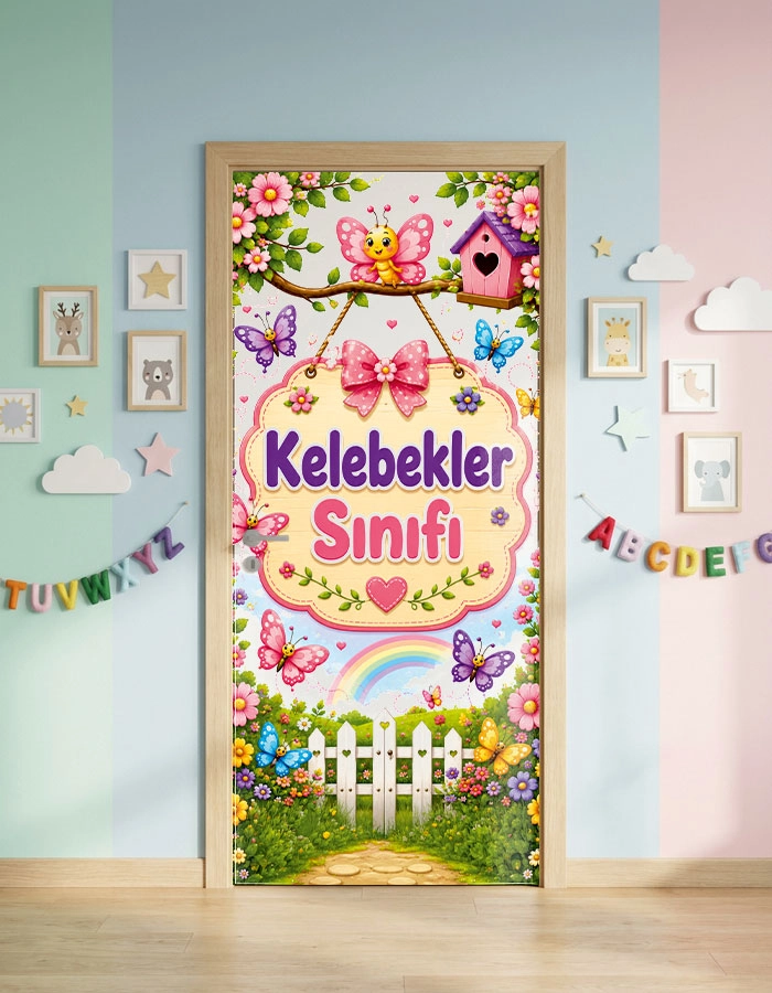 Anasınıfı Kapı Giydirme (Kelebekler)