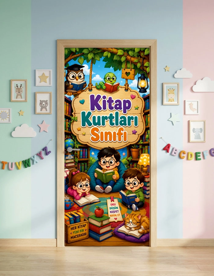 Anasınıfı Kapı Giydirme (Kitap Kurtları)