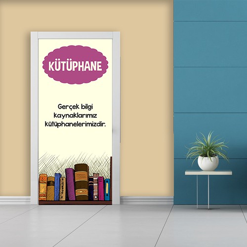 Kütüphane Kapı Giydirme