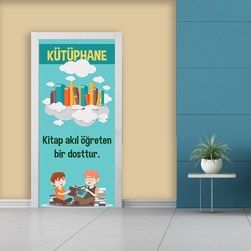 Kütüphane Kapı Giydirme
