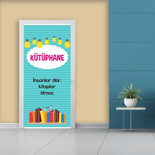 Kütüphane Kapı Giydirme