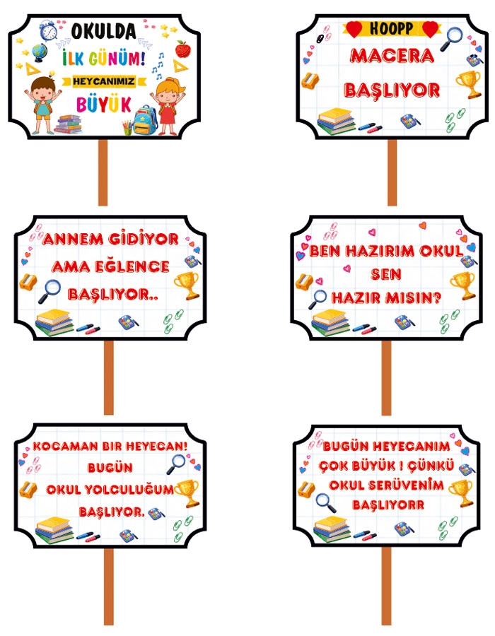 Okulda İlk Günüm El Pankartı