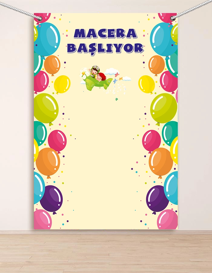 Macera Başlıyor Hatıra Fotoğraf Panosu Branda 160x200