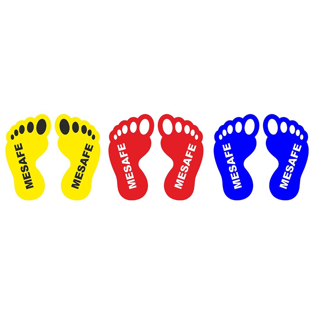 Mesafe Temalı Ayak İzi Sticker (20 Çift - Laminasyonlu)