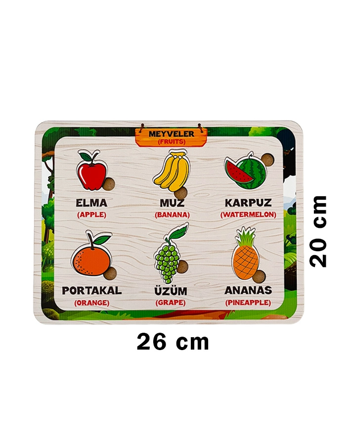 Ahşap Meyveler Eğitim Panosu