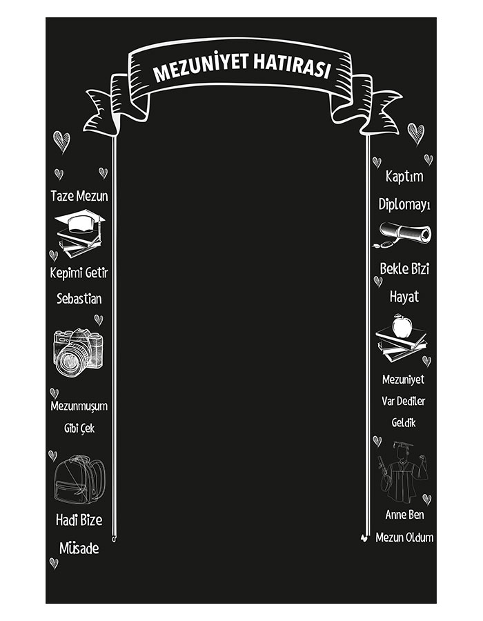 Mezuniyet Hatırası Hatıra Fotoğraf Panosu Branda 100x150
