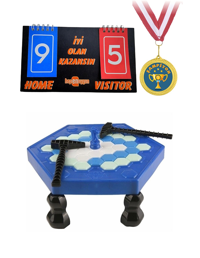 Moli Toys Skorbord ve Şampiyon Madalyası Hediyeli Buz Tuzağı Buz Kırma Zeka Strateji Oyunu