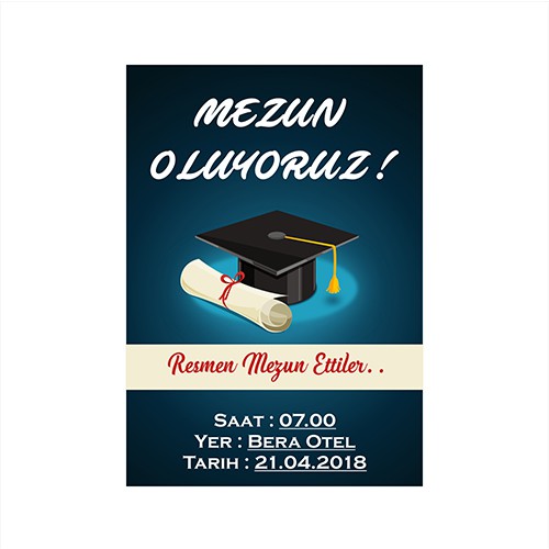 Yıl Sonu Mezuniyet Davetiyesi (A5)
