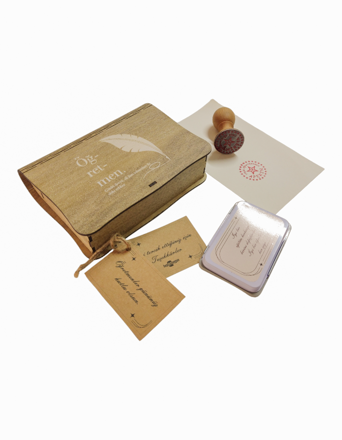 Öğretmenler Günü Hediyesi Kişiye Özel Ahşap Kutulu Mühür