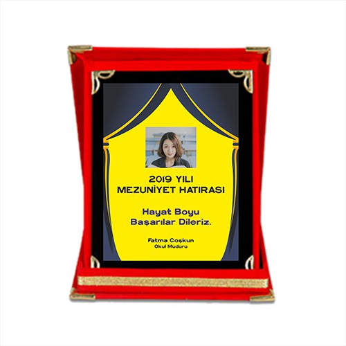 Mezuniyet Hatırası Plaket (Fotoğraflı)