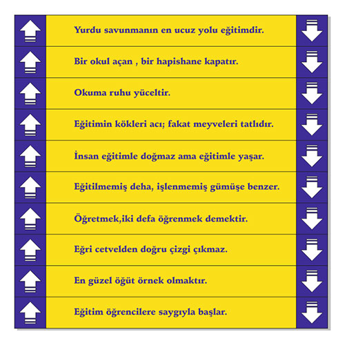 Eğitim Merdiven Yazıları 9 (Laminasyonlu)