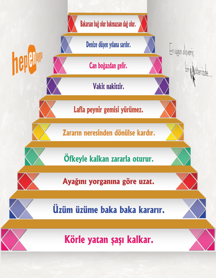 Türkçe Merdiven Yazıları 13 (Laminasyonlu)