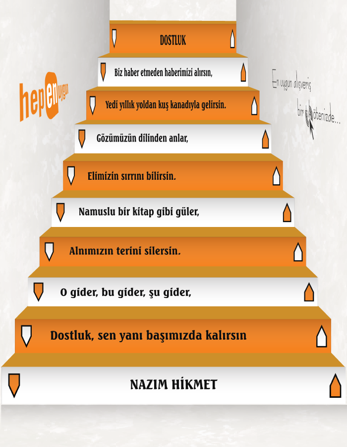 Türkçe Merdiven Yazıları 15 (Laminasyonlu)