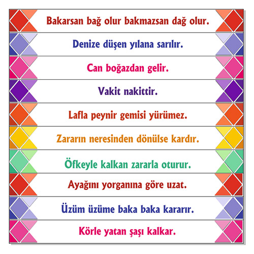 Türkçe Merdiven Yazıları 13 (Laminasyonlu)
