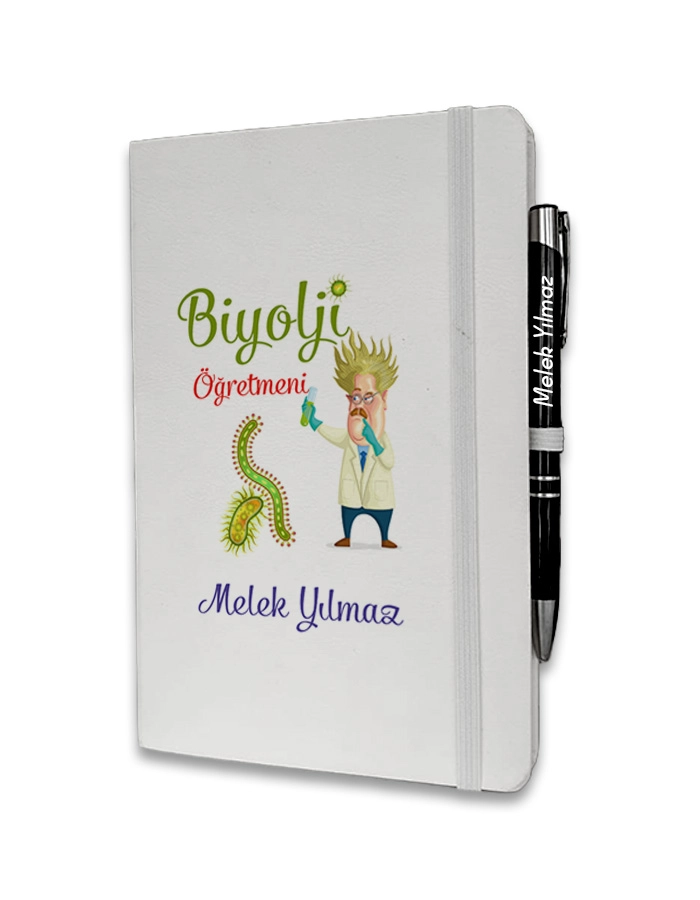 Kişiye Özel Biyoloji Öğretmeni Baskılı Ajanda ve Kalem Seti