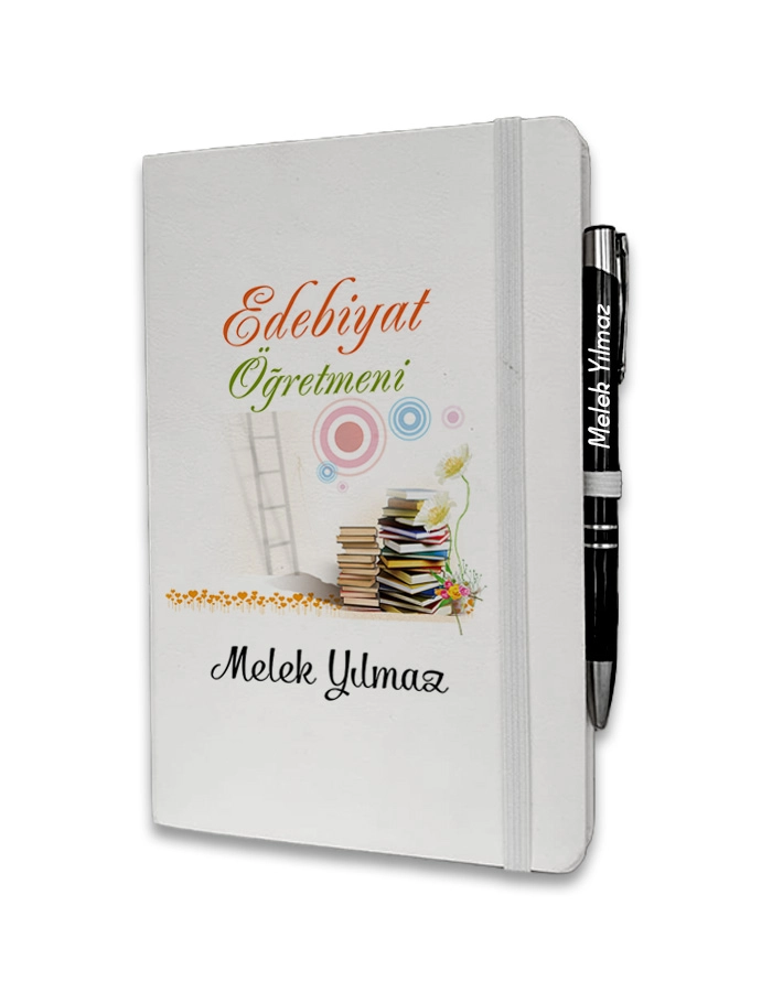 Kişiye Özel Edebiyat Öğretmeni Baskılı Ajanda ve Kalem Seti