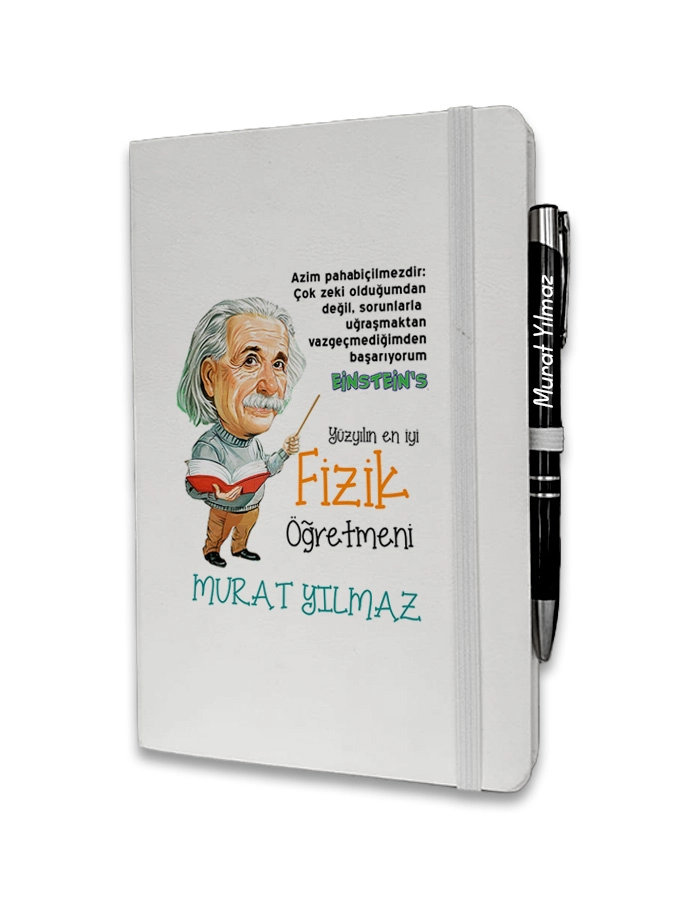 Kişiye Özel Fizik Öğretmeni Baskılı Ajanda ve Kalem Seti