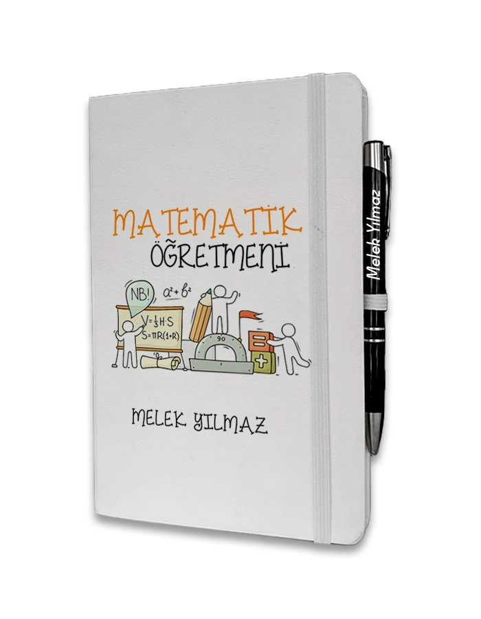 Kişiye Özel Matematik Öğretmeni Baskılı Ajanda ve Kalem Seti
