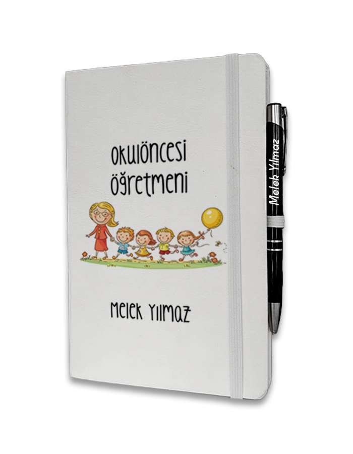 Kişiye Özel Okul Öncesi Öğretmeni Baskılı Ajanda ve Kalem Seti