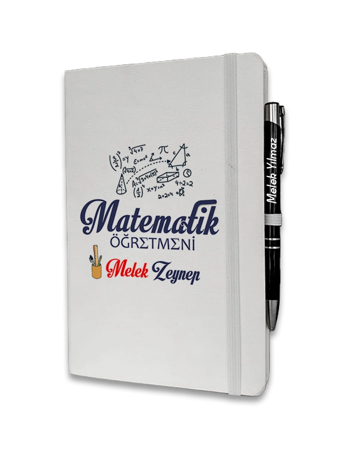 Kişiye Özel Matematik Öğretmeni Baskılı Ajanda ve Kalem Seti