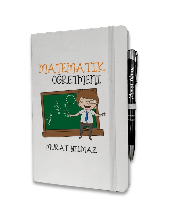 Kişiye Özel Matematik Öğretmeni Baskılı Ajanda ve Kalem Seti