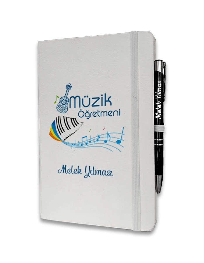 Kişiye Özel Müzik Öğretmeni Baskılı Ajanda ve Kalem Seti
