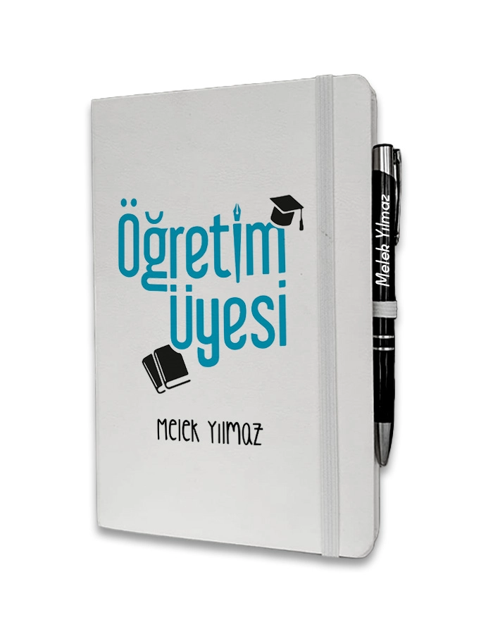 Kişiye Özel Öğretim Üyesi Baskılı Ajanda ve Kalem Seti