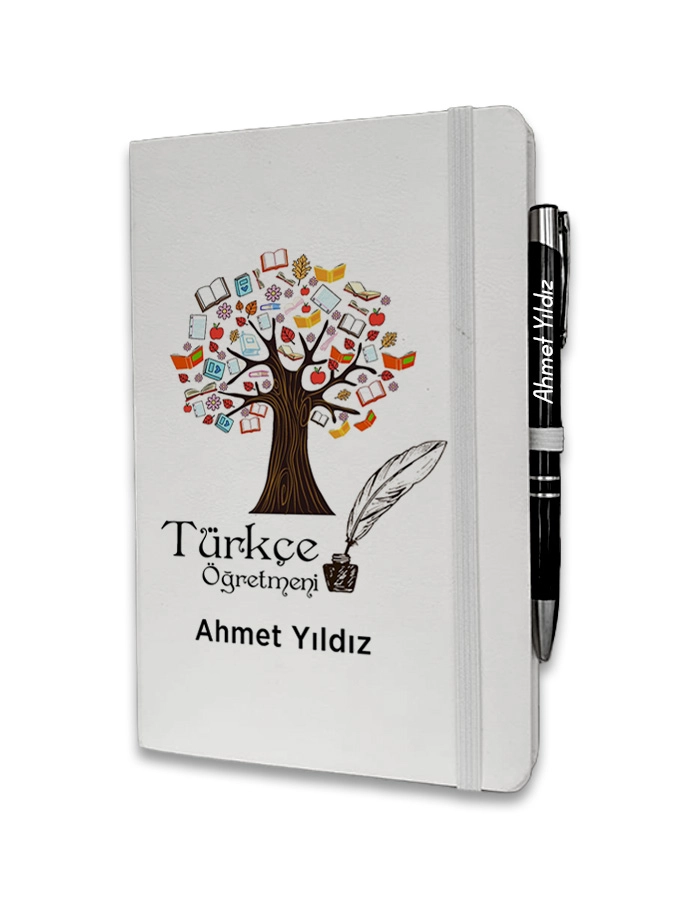 Kişiye Özel Türkçe Öğretmeni Baskılı Ajanda ve Kalem Seti