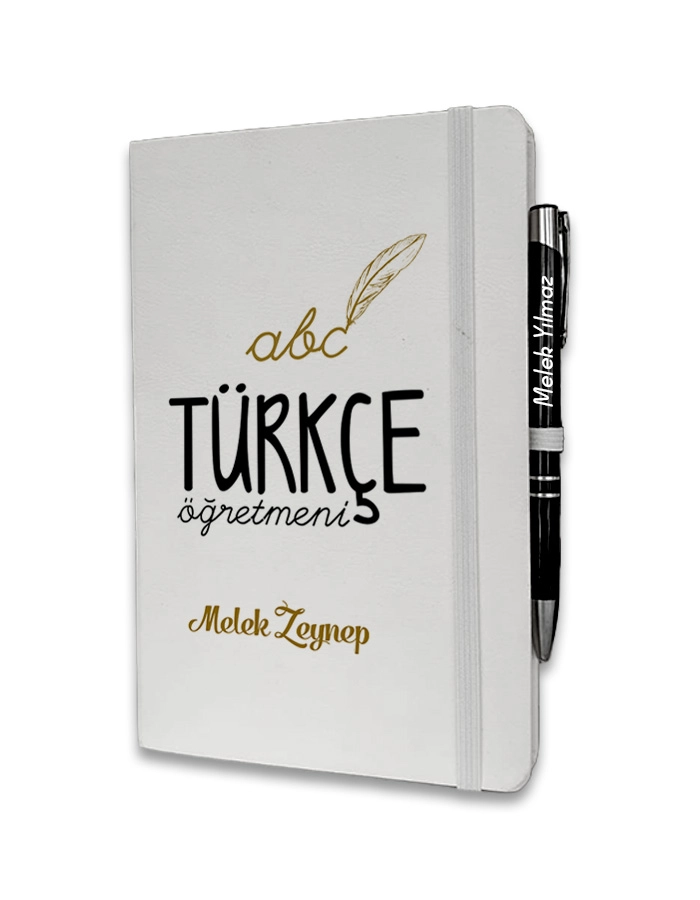Kişiye Özel Türkçe Öğretmeni Baskılı Ajanda ve Kalem Seti