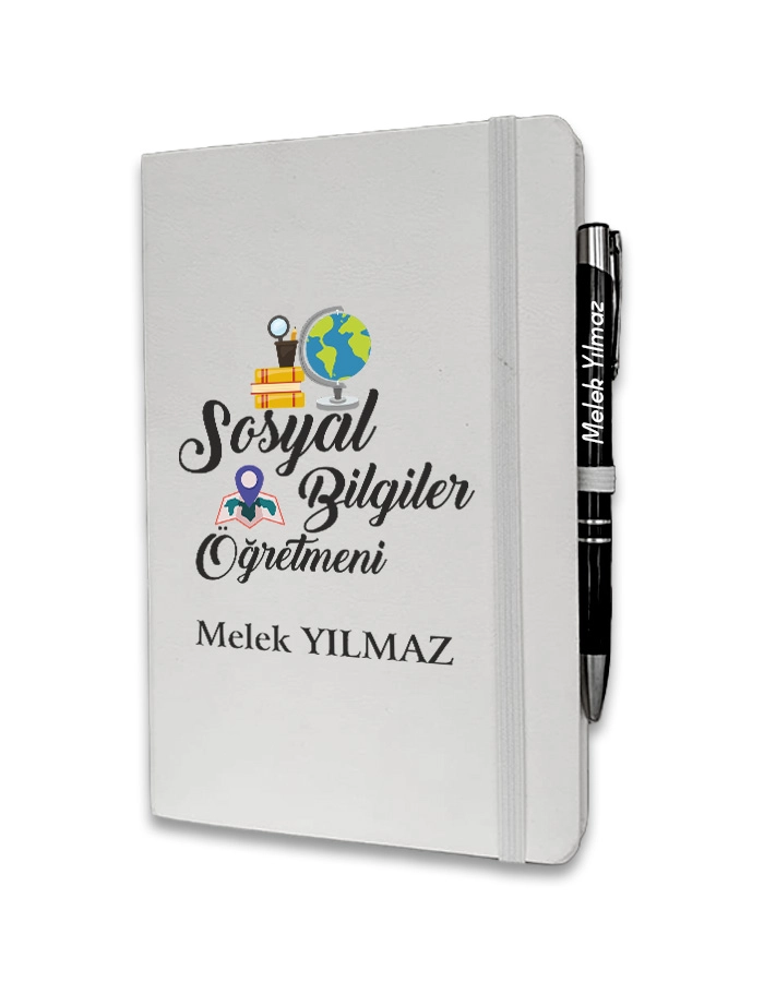 Kişiye Özel Sosyal Bilgiler Öğretmeni Baskılı Ajanda ve Kalem Seti