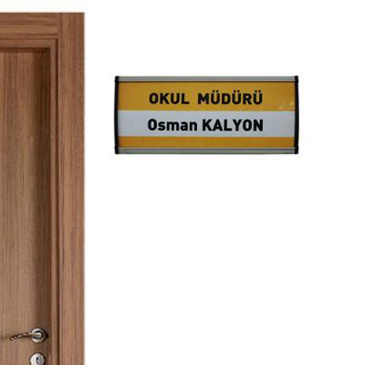 Okul Kapı İsimliği (Yazılı - Bombeli - Değiştirilebilir - 9x20)