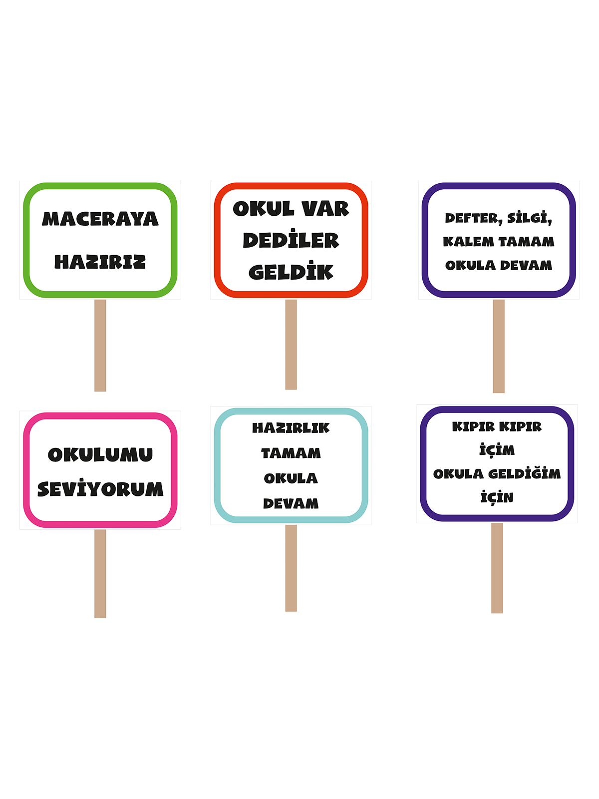 Okula Hoşgeldin  El Pankartı 6’lı Set