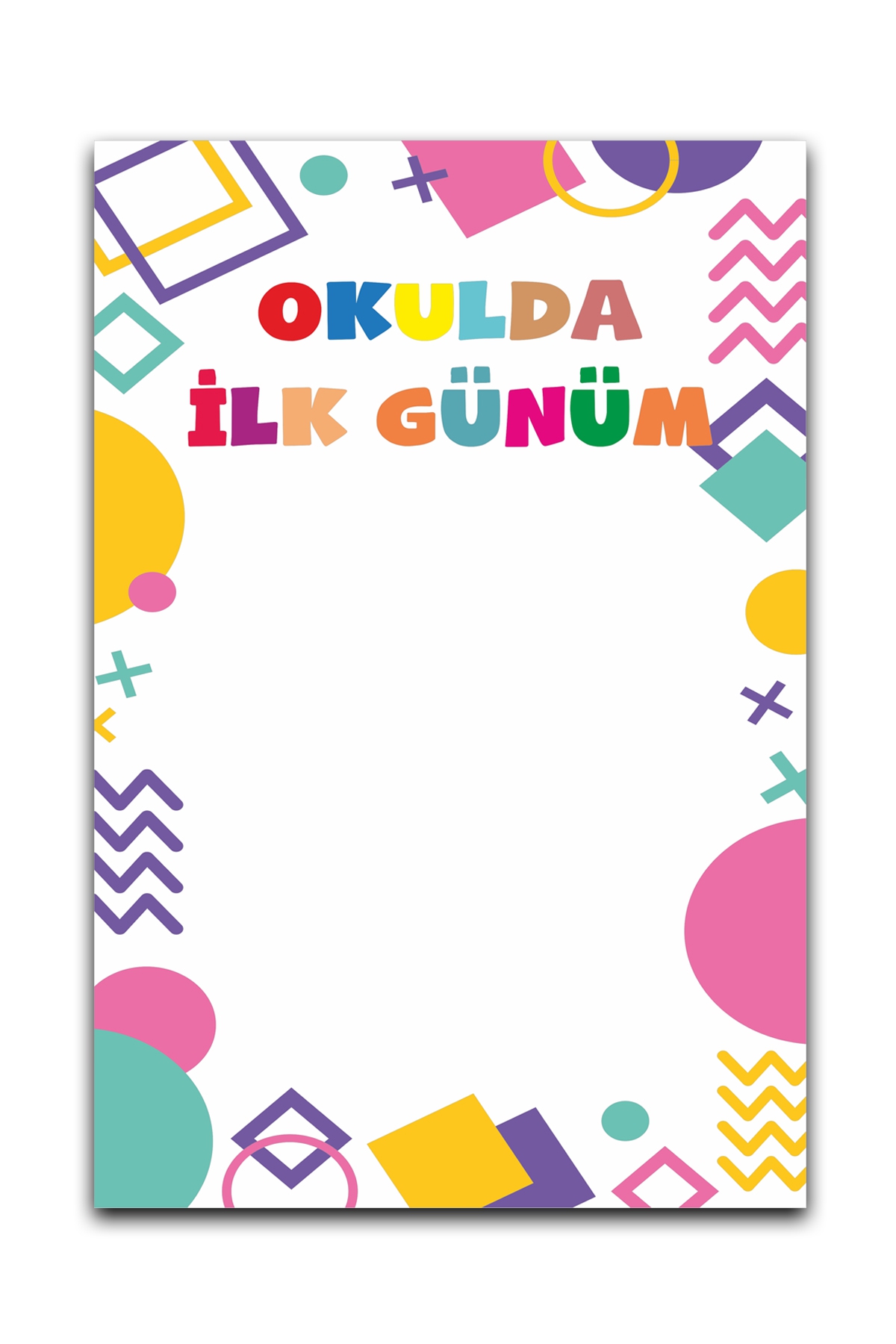 Okulda İlk Günüm Hatıra Fotoğraf Panosu 80x150 Branda