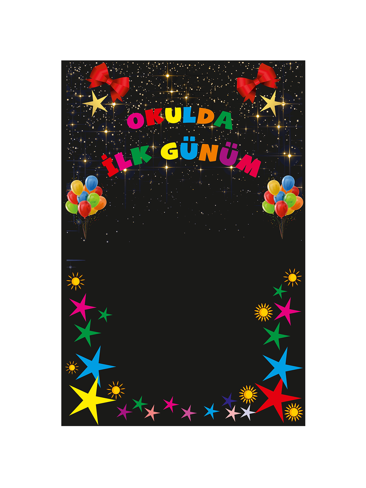 Okulda İlk Günüm Hatıra Fotoğraf Panosu Branda 100x150