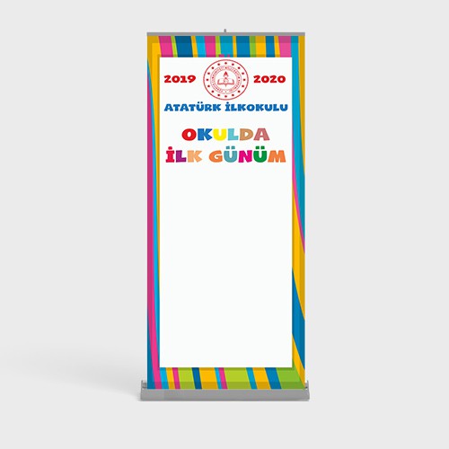 Okulda İlk Günüm Hatıra Fotoğraf Panosu Roll Up