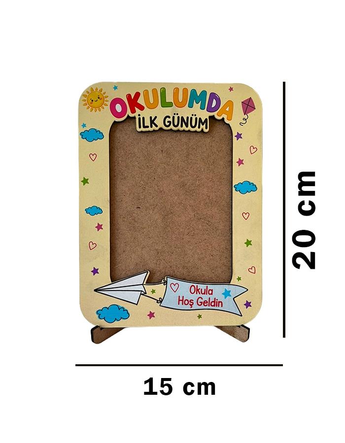 Okulumda İlk Günüm Ahşap Fotoğraf Çerçevesi 5 Adet