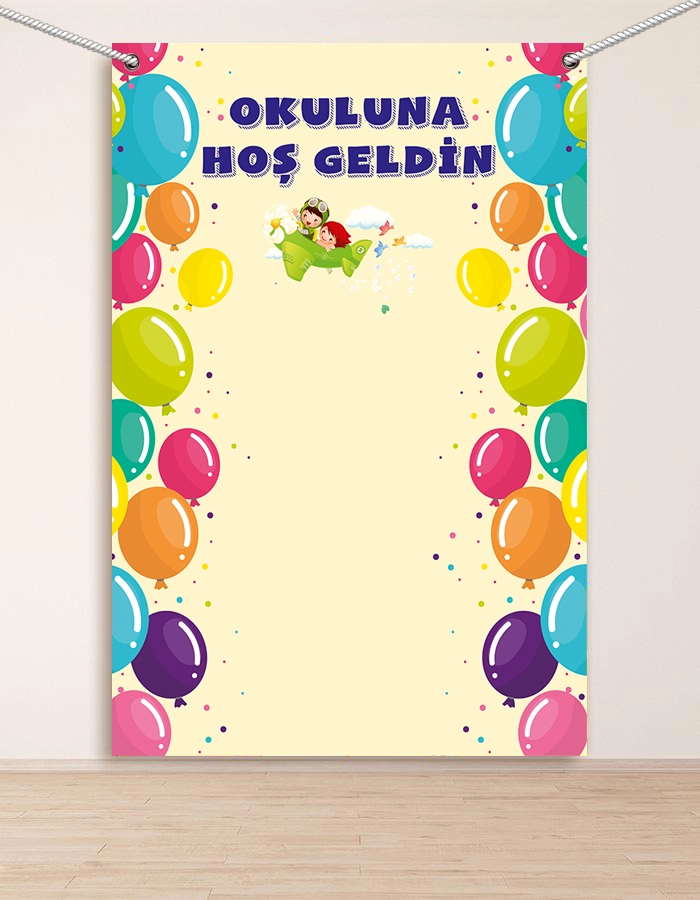 Okuluna Hoşgeldin Hatıra Fotoğraf Panosu Branda 160x200
