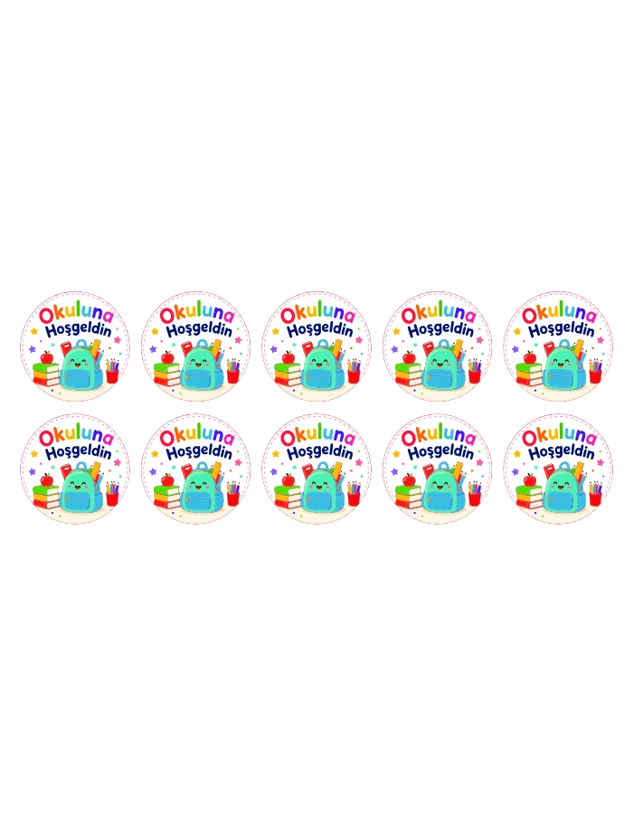 Okula Hoş Geldin Sticker 10 Adet 
