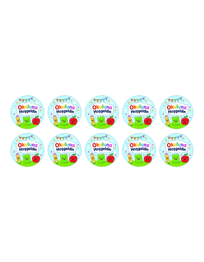 Okula Hoş Geldin Sticker 10 Adet 