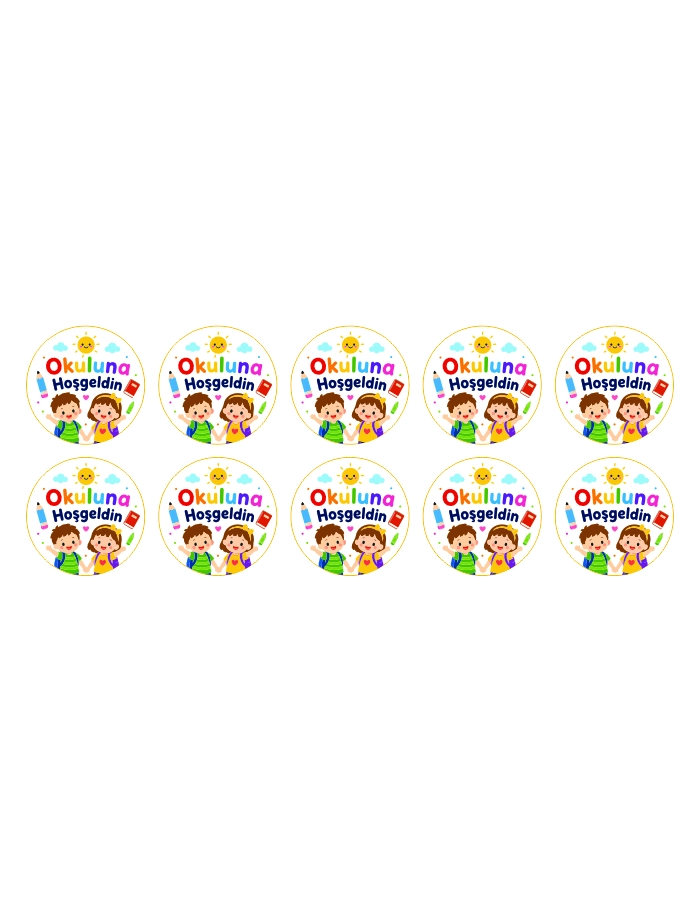 Okula Hoş Geldin Sticker 10 Adet 